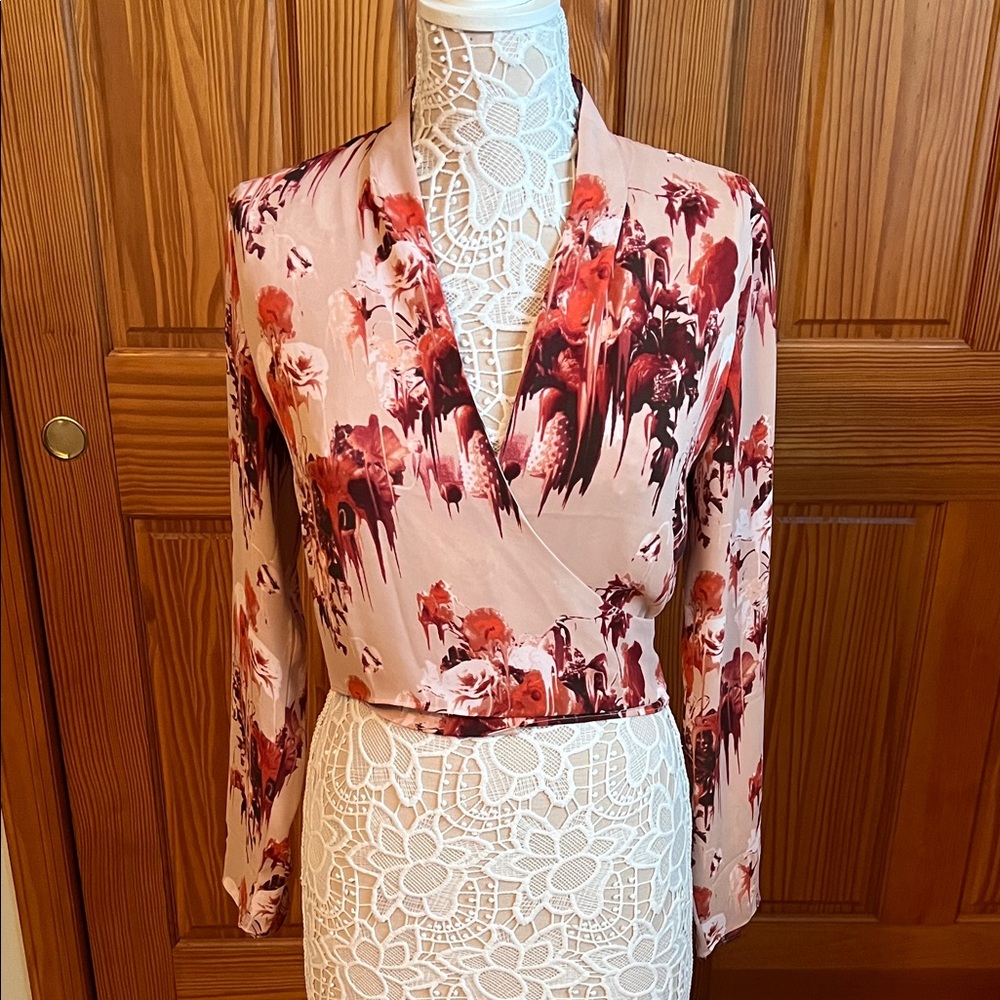 Aritzia Talula Wrap Blouse in Camille Paprika
